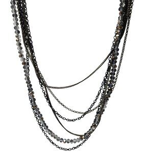 Elegant Multi Layered Chain Beaded Necklace Punk Rock Retro Fashion Jewelry